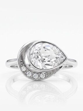 Swarovski Crystal Ring, 925 Sterling Silver